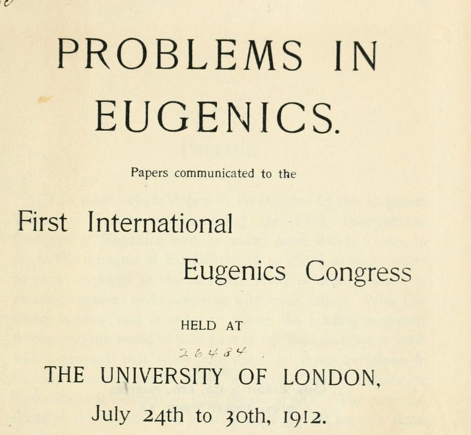 Title page of "Problems in Eugenics: Papers Communicated to the First International Eugenics Congress held at the University of London, July 24th to 30th, 1912."